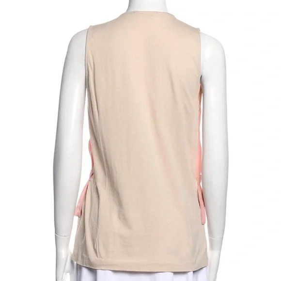 • Marni Blouse
• Pink
• Pleated Accents
• Sleeveless with V-Neck - Picture 2 of 3